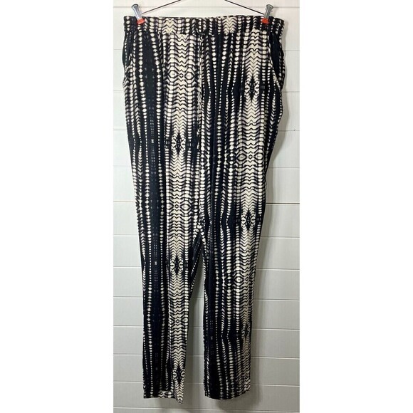 Tribal Jeans Dark Purple/Ivory Pull On Pants Pockets Flowy Tie Dye Boho Hippie - Picture 2 of 11